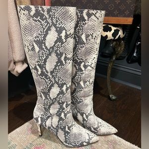 Steve Madden Snake Knee High Boots High Heel 8 Women